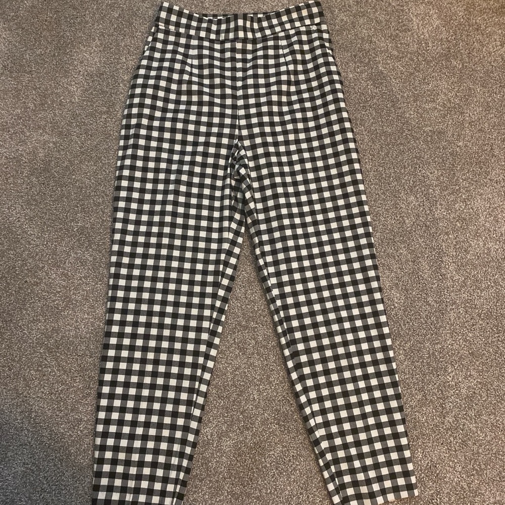 gingham pants from zara